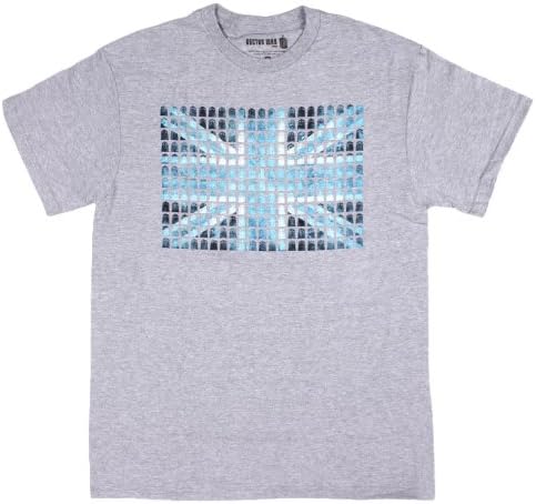 Dr Who Mens Union Jack Mini Tardis Doctor T-Shirt (Large)