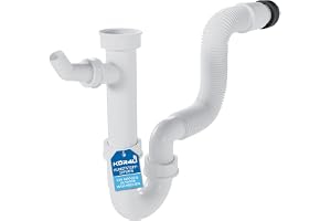 kör4u Plastsifon, flexibel, 1 1/2 tum x 40/50 mm, rörluktstängning för diskbord, gummimanschett, gummiinippel för dräneringsr