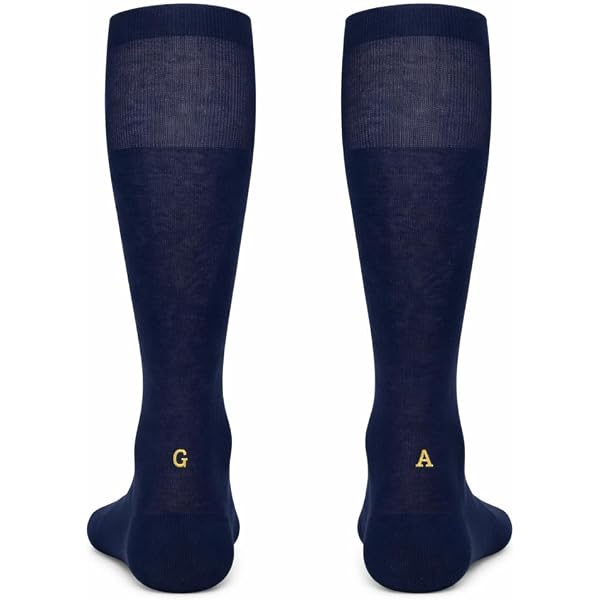 Calze Uomo Personalizzate Con Iniziali Ricamate - Individual Socks In Cotone Organico - Blu Taglia 40/45 - Made In Italy