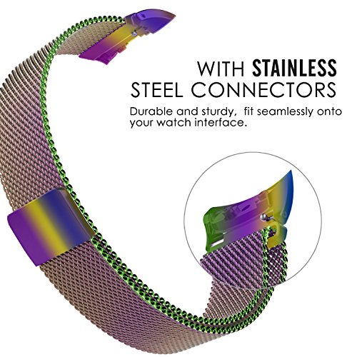 MoKo Samsung Gear Fit II Armband – Edelstahl Milanese Magnet Uhr Band Strap Uhrenarmband Erstatzband Replacement für Samsung Gear Fit II Smartwatch, Mehrfarbig - 4