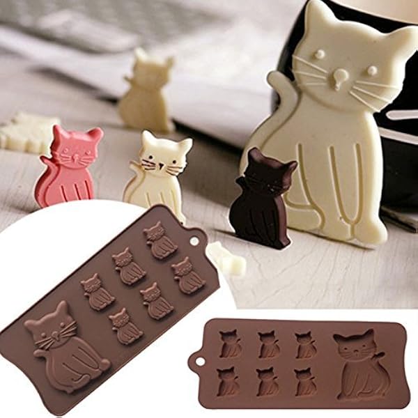 Nicebuty Chat Chaton 7 Cavites Moule En Silicone Pour Fondant Pate A Sucre Chocolat Amazon Fr Cuisine Et Maison