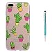 Produktbild iPhone 8 Plus Hülle,iPhone 7 PLus HandyHülle,Grandoin Süßes Muster Transparent Ultra Dünn Weiche TPU Silikon Schutz Handy Hülle Handytasche HandyHülle Etui Schale Schutzhülle Case Cover für Apple iPhone 8 PLus/iPhone 7 Plus 5.5" - Kaktus
