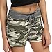 Produktbild Bellelove Europa und die Vereinigten Staaten camouflage Frauen Shorts axiale Taille Mode dünne breite Bein Baumwollmischung Material (XL, Grün)