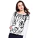 OS14 Women Autumn The New Long sleeve Thin section Sweatshirts (M, WHITE)