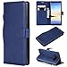 Produktbild Samsung Galaxy Note 8 Hülle ,Galaxy Note 8 Handyhülle,Roreikes Simulations Lederhülle Tasche Leder Flip Case Brieftasche Bumper Silikon Protective Wallet Schutzhülle Premium Monochrome Ledertasche Design Kartenfächer Magnetverschluss und Standfunktion für Samsung Galaxy Note 8 Cover-Blau