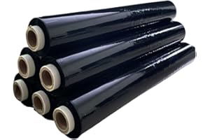 REQUISITE NEEDS Heavy Duty Shrink Wrap Roll Cling Film Packaging 400MM x 250M (Pack Of 6) (Black)