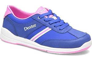 Dexter Womens Dani Bowling Shoes (for right or left handed bowlers- Universal Slide Soles on both shoes) - Blue/Pink 6.5