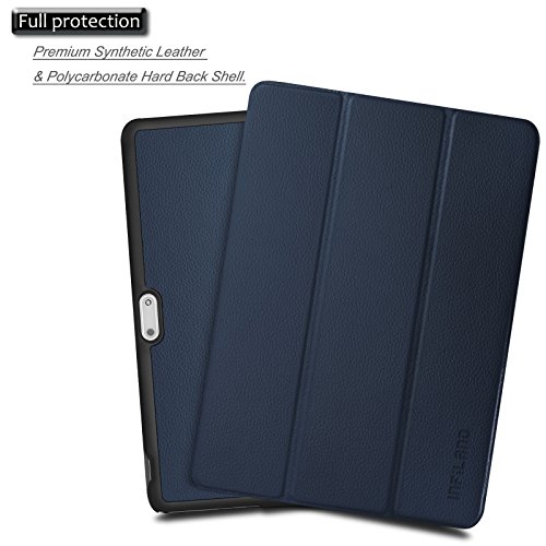 YunTab 3G Tablet 10.1 Zoll/ACEPAD A101 (10.1″) TABLET PC Hülle Case, Infiland Ultra Dünn Tri-Fold Muschel PU Leder Schlank Superleicht Ständer Shell Cover Schutzhülle Etui Tasche für 10.1″ Android Tablet-PC Inklusive XIDO X111, 10 Zoll Tablet Pc(25,7 cm), Artizlee 10 Zoll (10.1″) Tablet PC ATL-21L 1280×800, XIDO Z120/3G Tablet Pc 10 Zoll(Überprüfen Sie bitte die Details der kompatibelen Tablet-Modell-Liste in Produktbeschreibung)(Dunkleblau) - 3