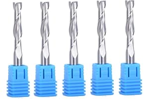EU_HOZLY Fresa a spirale in carburo massiccio, 6 x 32 mm, doppia scanalatura, fresa CNC, confezione da 5