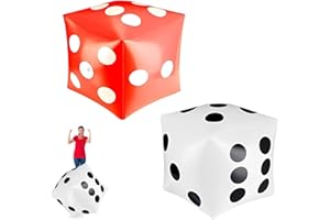 KEMUZ ​Dado Gigante Gonfiabile, 2 Pezzi Dadi Da Gioco Per Feste, Giocattolo Divertente Per Adulti E Bambini, Ideale Per Piscina, Giardino, Compleanni E Eventi.