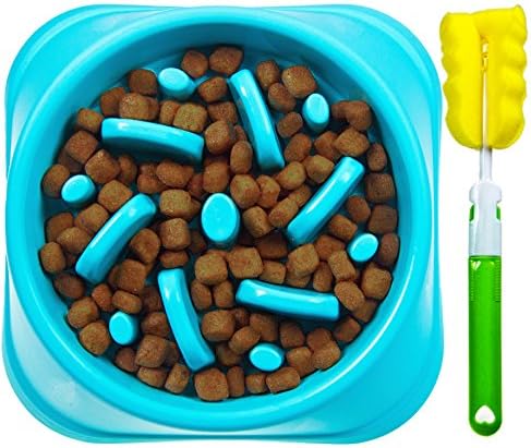 Ocimad Fun Slow Feed Eating Stop Bloat Pet Bowl for Dog Sky Blue Durable Anti-Skid Eco-Friendly Dishwasher Safe