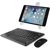 Microcase Amazon Fire HD 10 inch Tablet i&ccedil;in Touchpad Bluetooth Klavye 24 cm (TR Sticker) + Bluetooth Mouse + Stand - AL2766