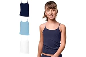 FOCENZA Canottiere Bambina in Microfibra con Spalline Sottili, Elasticizzate e Confortevoli, Multipack da 3 Pezzi in Vari Colori, Made in Italy