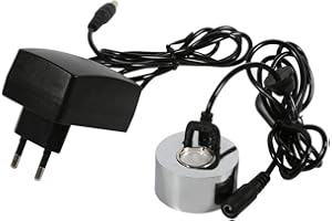 TKSE 24-V-Ultraschall-Nebelmaschine mit Netzteil, Silberfisch, Reptilien-Tank, Brunnen, Teich, Luftbefeuchter, Zerstäuber für Wasserspiel, Teich, Garten (EU-Stecker)(EU)