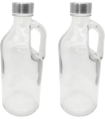 Lot De 3 Bouteilles D’eau En Verre Villa D’Este – Capacité 750 Ml, Bouchon Inox/PP, Effet Martelé, Couleur Dulce De Leche