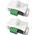 SIGANDG Body Infrared Light Switch,12V-24V PIR Sensor LED Motion Sensor Switch Motion Timer Function Sign Control PIR Controller,ForLED Strips Lighting (2 Pcs-White)