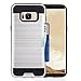 Produktbild DuoShengZhTG Für Samsung Galaxy S8 Plus/G9550 mit Kreditkarten-Slot-Halter TPU + PC-Abdeckungen (Silver)