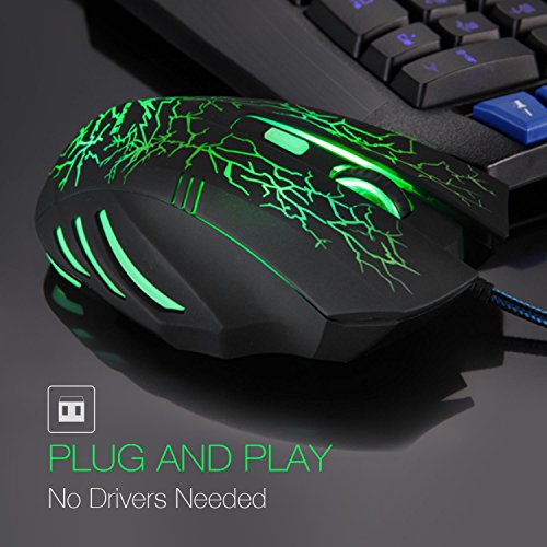 Havit Raton Gaming LED Raton Gaming Mouse HV-MS672 Al  mbrico Rat  n para Juegos 2400 dpi 6 Bot  n Rat  n Cableado Ergon  mico  7 Colores LED Relajantes