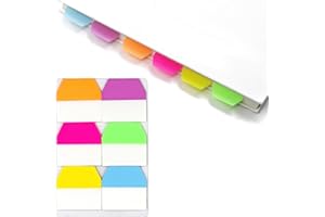 ASIRYVA 600 Pcs Page Markers Tabs, 6 Color Sticky Tabs Page Markers, Book Tabs, Sticky Index Tabs, Page Tabs for Book Tags Stickers Index Markers Office School