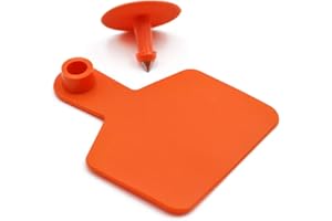 MUALROUS M.Z.A Blanko-Ohrmarken Viehausweis für Ziegen Schafe Schweine Schweine Kühe Rinder Kälberfarm OrangeTags TPU Rinder-Ohrmarken Packung mit 100 Stück (Orange)