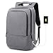 Produktbild QIAN Stilvoller minimalistischer Rucksack Lässiger Laptop Rucksack Mit USB-Ladeanschluss College Daypack Tasche Für Kurztrips, Camping, Arbeit und Schule,Gray