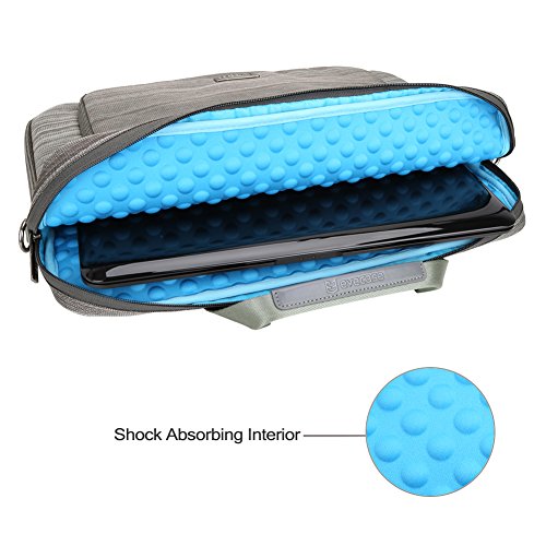 Laptophülle | Evecase 15.6 Zoll Universal Neoprene Gepolsterte Notebook Briefcase Laptop Schutzhülle mit Anzug-Gewebe / Ablösbaren Träger / Handgriff / Frontfach / Zubehörfächer für Lenovo Asus Acer HP – Grau - 4