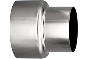 ALI2 Riduzione del tubo della stufa,Tubo per stufe Riduzione Condotto Collegamento 80 mm a 60 mm,Riduzione del tubo del camino in acciaio inossidabile (80 mm a 60 mm)