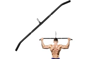 Topfinder Barre Tirage Musculation, Barre Droite Rotative Poulie Musculation Détachable Barre Triceps Biceps