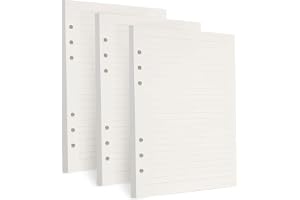DIWANAE A5 Refill Paper, 135 Sheets (270 Pages), White, Classic Style, 6-Hole Filler Inserts for Refillable Binder Notebook Planner Diary Journals Painting Personal Organiser