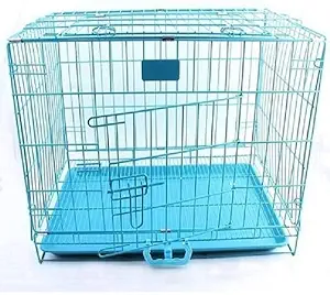 Bluevista Dog cage Double Door Heavy Duty Folding Kennel for Small Size Dogs and Adults (Small 24