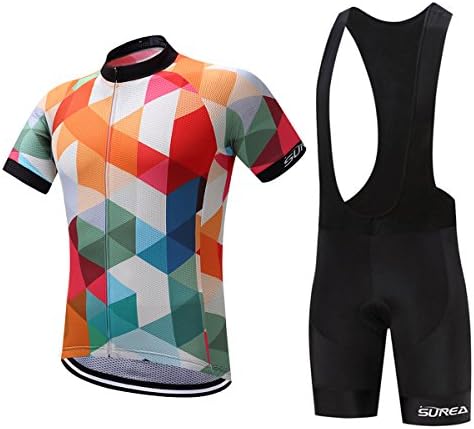 SUREA Cycling Jersey with Bib Shorts Suit Bike Clothes Set