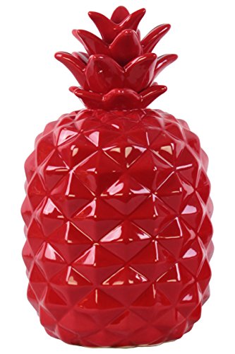 Urban TrendsCeramic Pineapple Figurine LG Gloss Finish Red, L