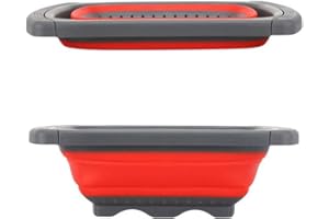DMZK Colino Pieghevole Silicone,Scolapasta Pieghevole Setacci Estensibili per Lavaggio Rapido