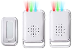 HoneTeek Bewegungsmelder, Türklingel für Geschäftseintrittswarnung, Willkommens-Summer, Türklingel, Alarm für ältere Menschen zu Hause (1 Sensor und 2 Empfänger)