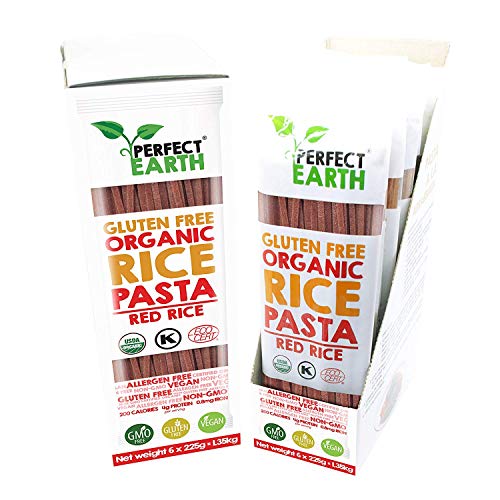 Pâtes de riz biologiques | Nouilles | Sans gluten | Vegan et coeliaque approprié | Paquet de 6 (rouge)