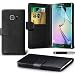 Produktbild Galaxy S6 Edge Case, (schwarz) Book Style Wallet Premium PU Leder Book Case Cover mit Stylus von DN®