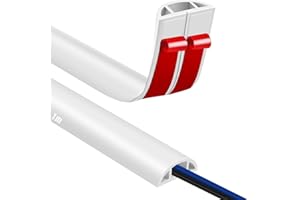 JAHOMFAI Kabelkanal Selbstklebend Boden Kabelbrücke 1M Fussboden Kabelkanal Flexibler PVC Bodenkabelschutz, Kabelabdeckung zum Büro, Konzert usw, Kabelschutz und Verhinderung von Stolperfallen Weiß