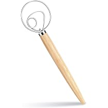 Frusta Danese Per Impasto - 2 Pezzi In Acciaio Inox Con Manico Legno | Per Pizza, Pane, Dolci E Salse | Antiaderente E Senza Ruggine