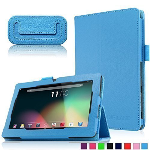 Infiland Folio Hülle Case Schutzhülle Tasche für 7 ''7 Zoll Google Android Tablet-PC inklusive ALLDAYMALL A88S / A88X 17,8 cm (7 Zoll) Tablet-PC, rotor® 17,8 cm (7 Zoll) Android Tablet PC, JEJA 7 Zoll Android Google Tablet PC, Dragon Touch Y88X 7 Zoll Tablet PC, Trimeo 7 Zoll Tablet PC, Arespark Ultrathin 7 Zoll Tablet PC, PHROG7 Tablet PC (7 Zoll), Rixow Ultrathin 7 inch Tablet PC( Überprüfen Sie bitte die Details der kompatibelen Tablet-Modell-Liste in Produktbeschreibung)(Hellblau)