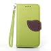 Produktbild Samsung Galaxy S3 III MINI i8190 Lederoptik PU Leder Hülle (Frei 2 in 1 Ball Touch Pen) CaseHome Nature Blatt Etui Magnetverschluss Stil PU-Leder Brieftasche [Standfunktion] Deckel Klapptasche Schale Flip Foliant Schützende Haut Hüllen Mit Wallet Kartenfach Magnetverschluss Standfunktion Handytasche Taljereep Lanyard Strap Tragen Folio Tasche Schutzhülle(Grün Color)