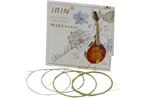 MINGQIAN Sunydog M101 Jeu Complet Cordes pour Mandoline en Acier Inoxydable plaqué Bronze, Argent et Couleurs de Gloden (.010-.034)