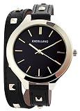 Excellanc analoge Armbanduhr Wickelarmband Damenuhr Schwarz