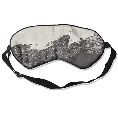 Comfortable Sleep Eyes Masks Black White China Pattern Sleeping Mask for Travelling, Night Noon Nap