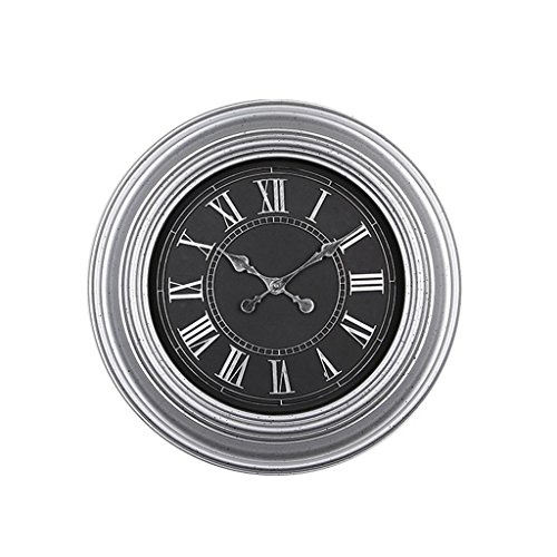 Preisvergleich Produktbild PIO Wanduhr Europäischer Stil Retro Kunststoff Wohnzimmer Schlafzimmer Modern Nicht tickend Stille fegende Sekunden Dekoration Digital Uhr 20 Zoll