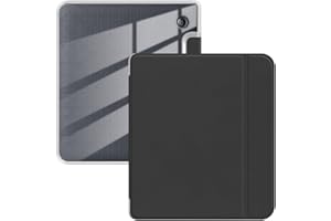 YOUNGME Coque pour Kobo Libra Color 7" sortie en 2024, ultra transparente, souple, souple et transparente, coque arrière en TPU avec mise en veille/réveil automatique pour Kobo Libra couleur, noir