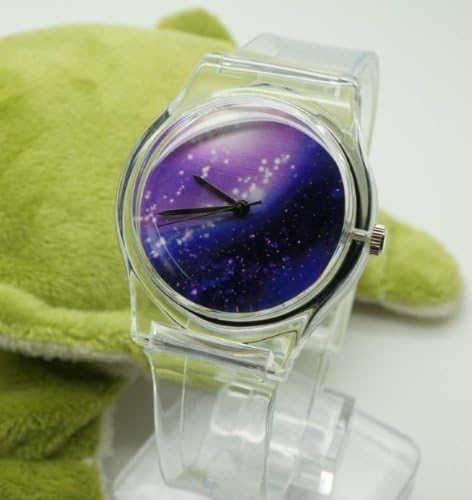 Cool Super Soft New Style Fashion Transparent Silicone Japan movement Girl Lady Quartz Watch Lovely Best Gift (F)