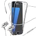 Produktbild N4U Online - Ganzkörper (Rückseite & Vorderseite) TPU Gel schützend TRANSPARENTE SCHUTZHÜLLE COVER & Freisprecheinrichtung für Samsung Galaxy Note 4 verschiedene Farben - Silbern