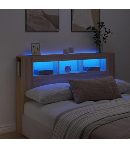 Tête De Lit Avec Rangement Gris Béton 160 Cm – Étagères Intégrées, Design Moderne & Fonctionnel