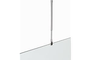 i-flair Barra de sujeción de techo para paredes de ducha de 6/8/10 mm con articulación giratoria de 360°, estabilizador de acero inoxidable V2A con rango de ajuste 34,5 – 75,5 cm para duchas de