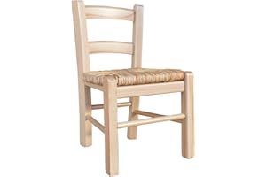LIBEROSHOPPING.eu - LA TUA CASA IN UN CLIK Chaise BÉBÉ en Bois avec Assise en Paille, Chaise pour Enfants (Naturel)